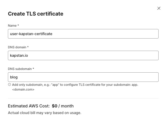 Configure TLS Certificate