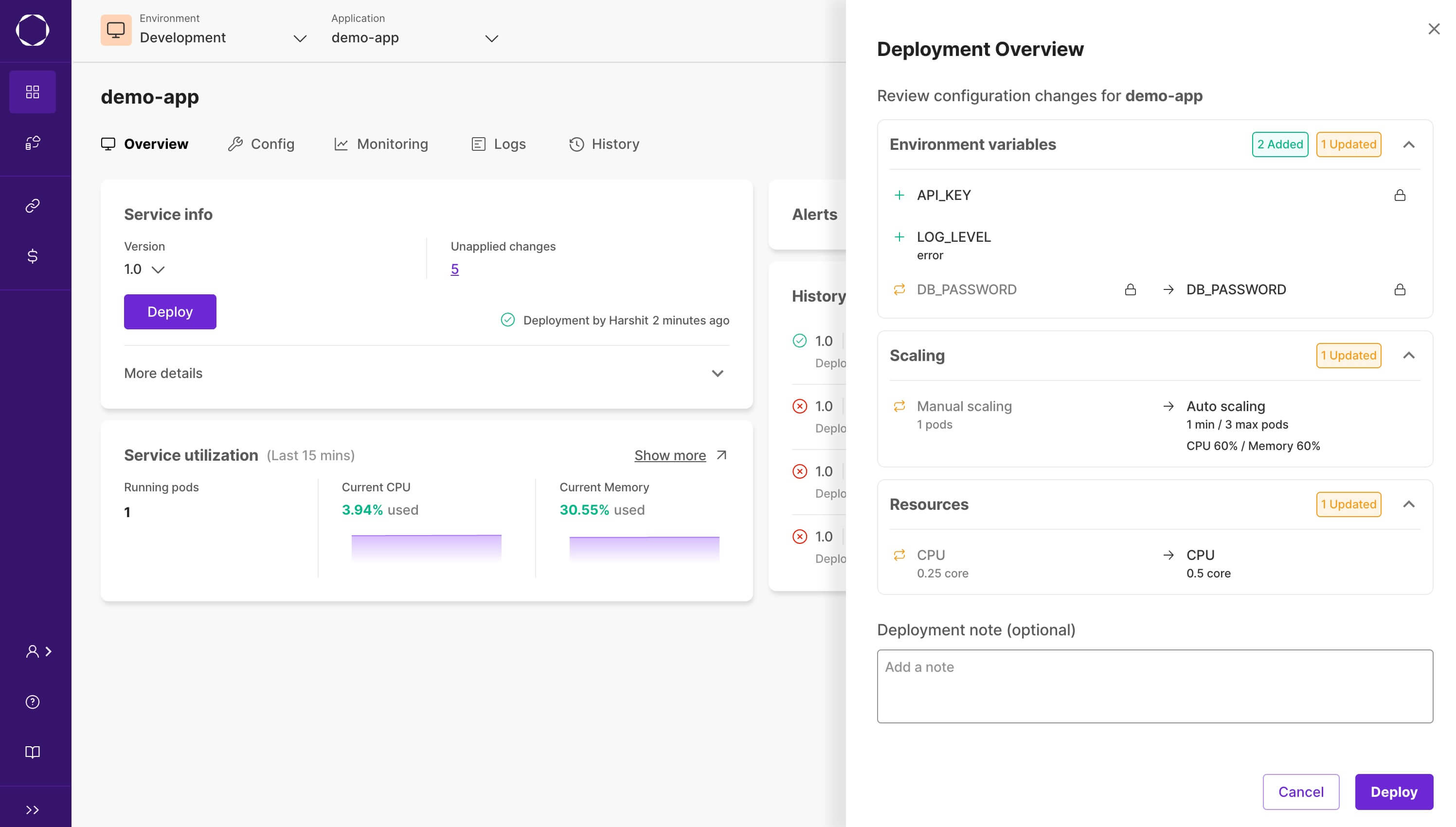 Unapplied configuration changes