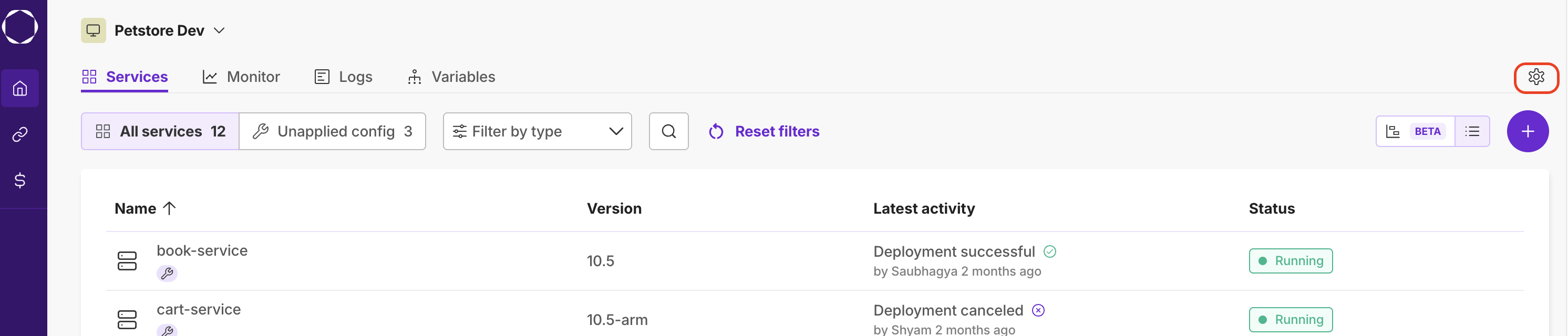 Deleting an environment