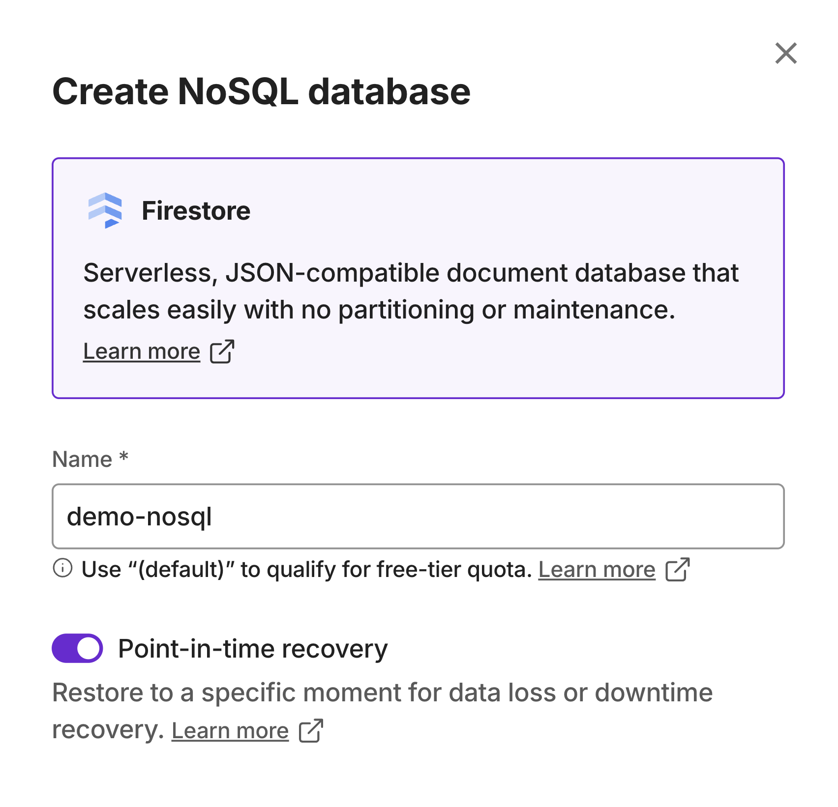 Configure NoSQL Database