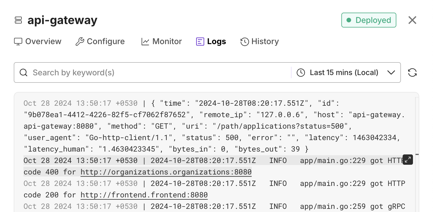 Accessing Surrounding Logs